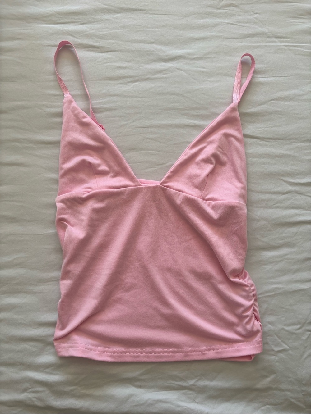 Pink V-Neck Spaghetti Strap Tank Top - Women